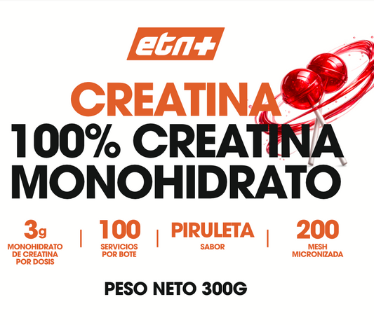 Creatina Monohidrato 200 Mesh Sabor Piruleta ETN+ | 300g