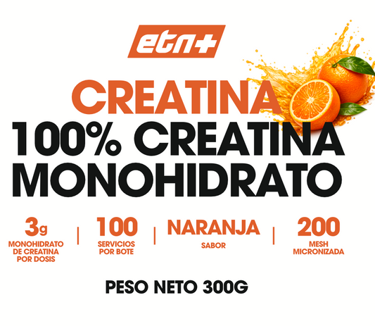 Creatina Monohidrato 200 Mesh Sabor Naranja ETN+ | 300g