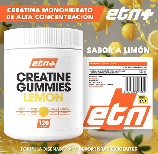 Creatina Gummies | Máximo Rendimiento y Energía Sabor Limon (120 gummies)