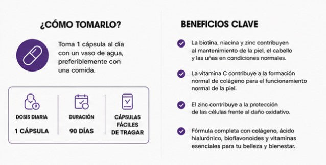 Piel, Cabello y Uñas COMPLEX | Freno Anticaída y Regeneración Total (90 Cápsulas)