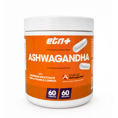 Ashwagandha KSM-66® + GABA, Magnesio Bisglicinato y Complejo B | 60 Cápsulas