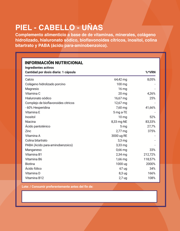 Piel - Cabello - Uñas (90 Cápsulas)