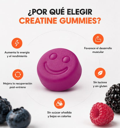 Creatina Gummies | Sabor Frutos del Bosque (60 gummies) - Sin Azúcar