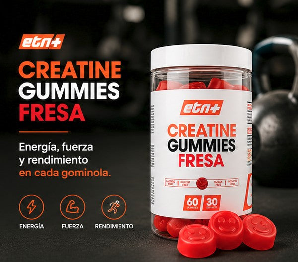 Creatina Gummies | Sabor Fresa (60 gummies) - Sin Azúcar