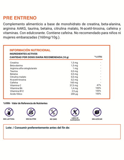 Pre-Entreno - Sabor Frutos del Bosque (300 g)