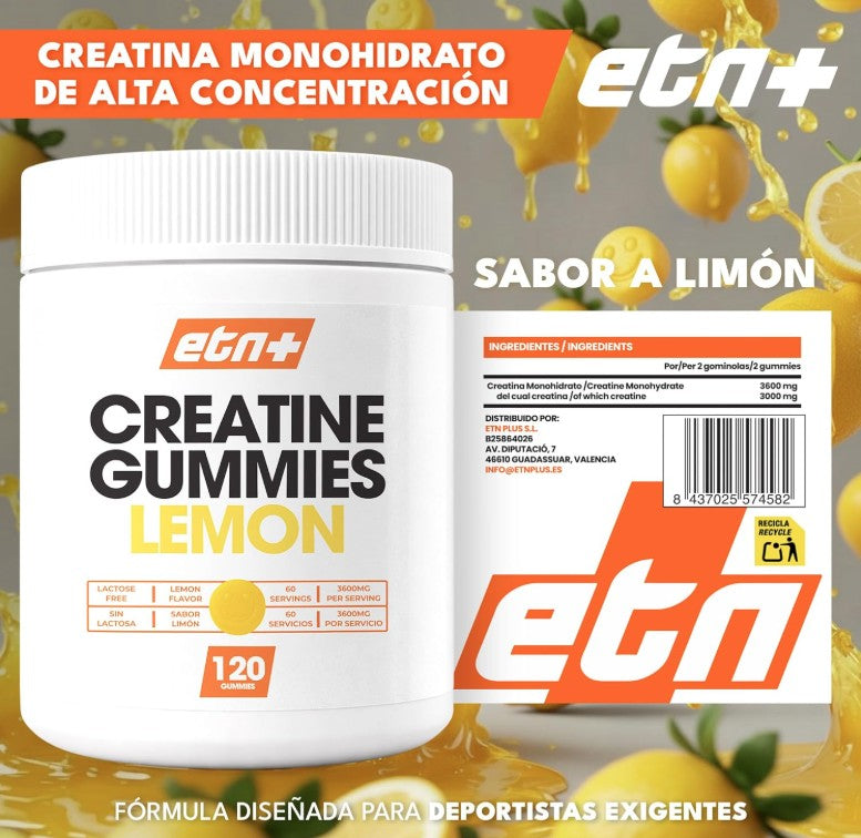 Creatina Gummies | Sabor Limón (120 gummies) - 100% Veganas