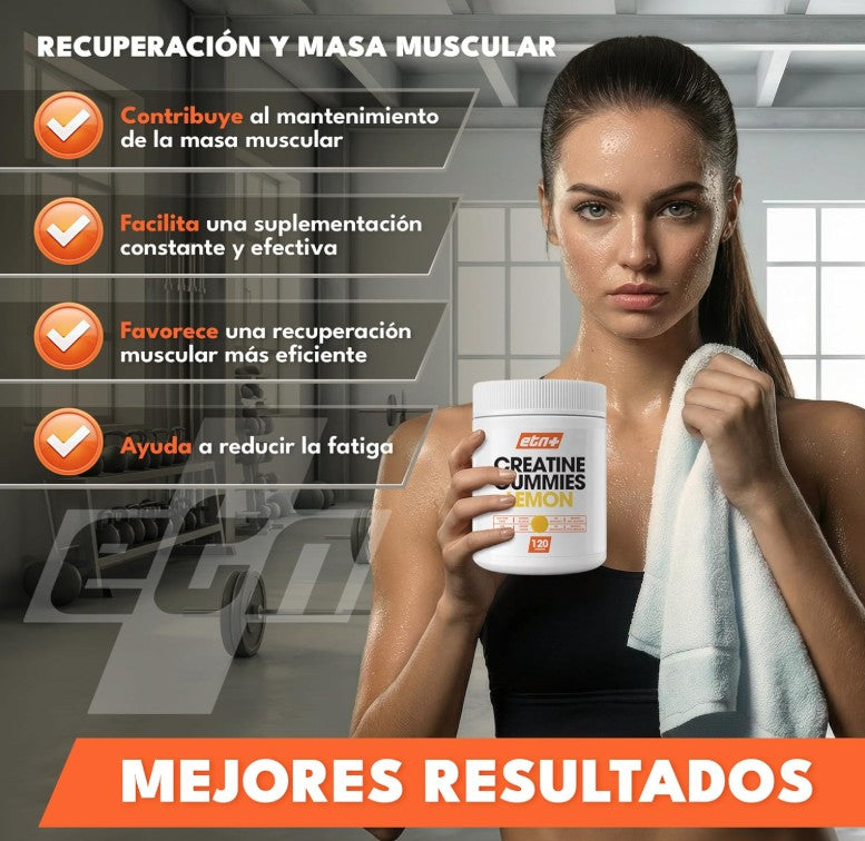 Creatina Gummies | Sabor Limón (120 gummies) - 100% Veganas