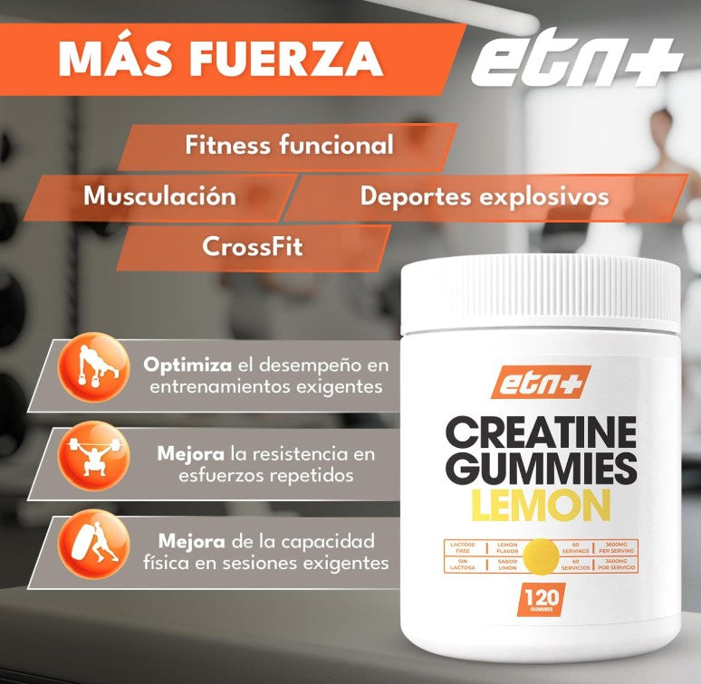 Creatina Gummies | Sabor Limón (120 gummies) - 100% Veganas