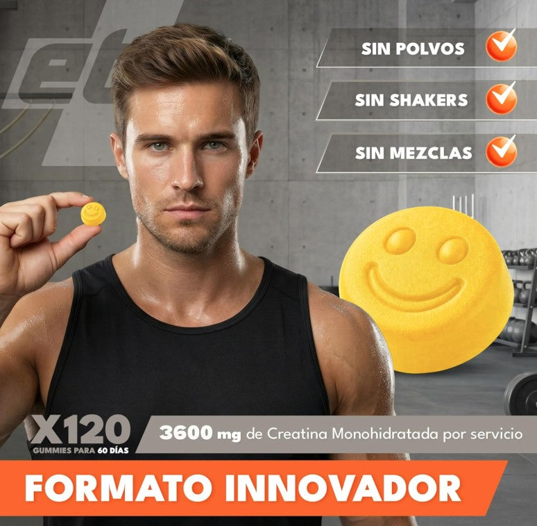 Creatina Gummies | Sabor Limón (120 gummies) - 100% Veganas
