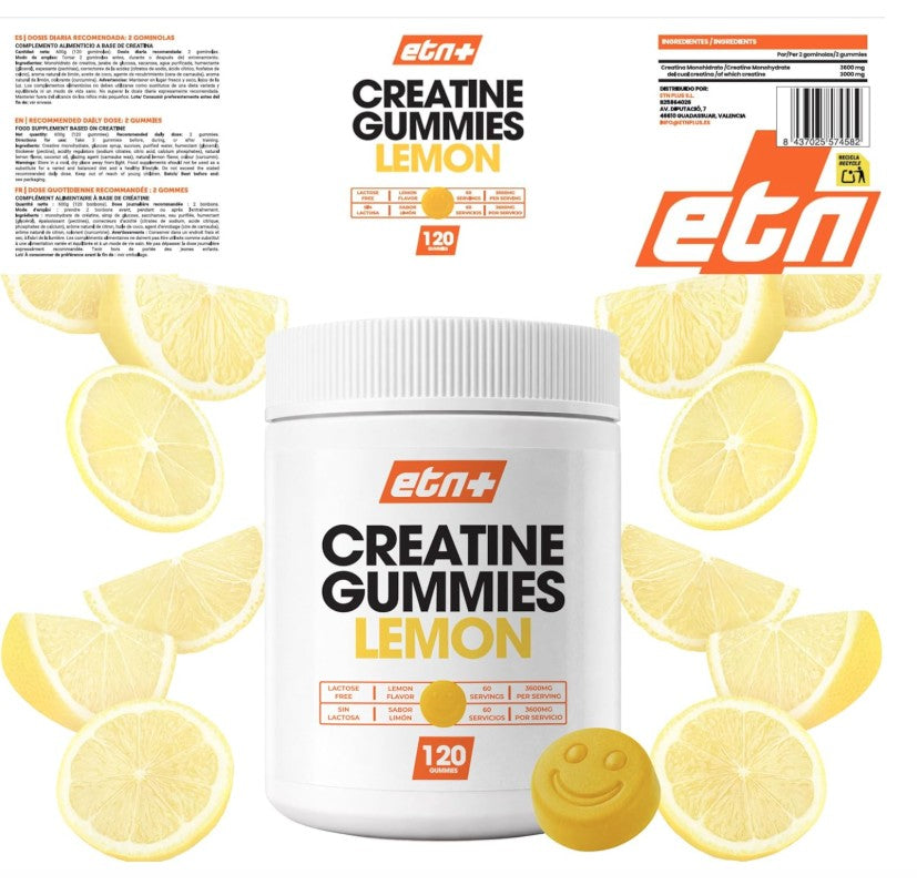Creatina Gummies | Sabor Limón (120 gummies) - 100% Veganas