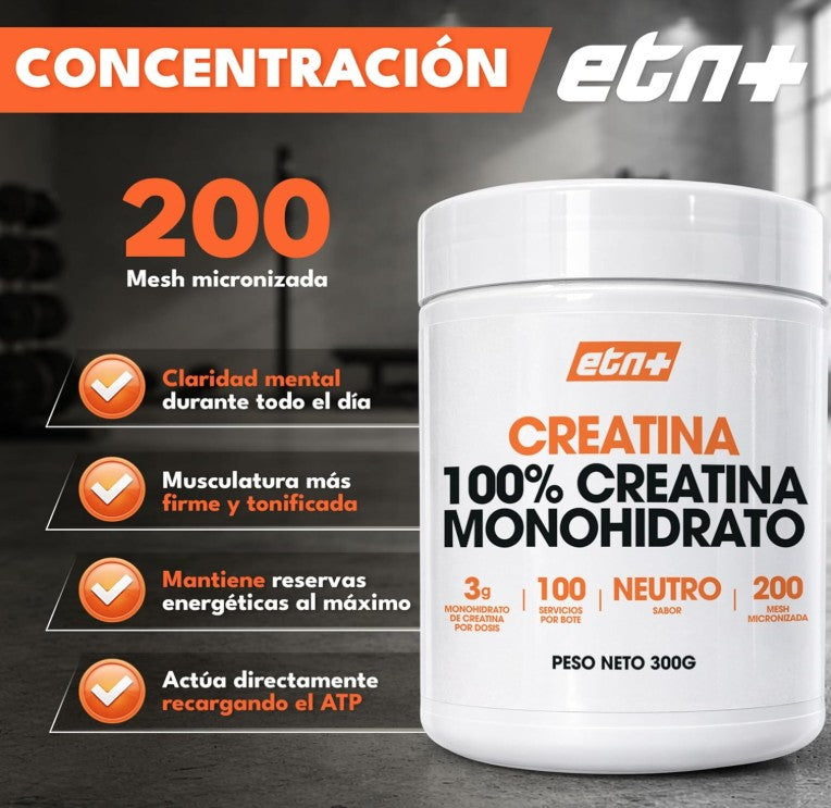 Creatina Monohidrato 200MESH | Sabor Neutro (300g o 500g)