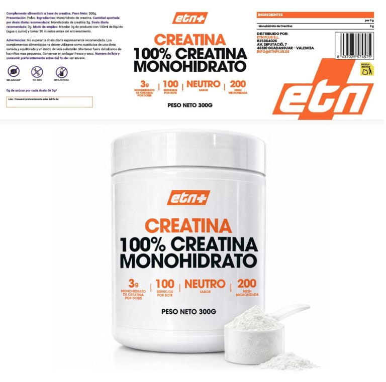Creatina Monohidrato 200MESH | Sabor Neutro (300g o 500g)