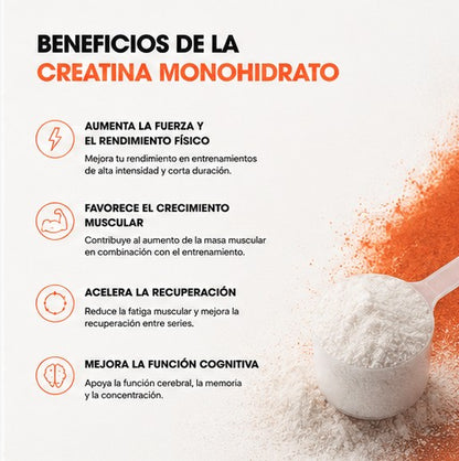 Creatina Monohidrato 200 Mesh Sabor Naranja ETN+ | 300g