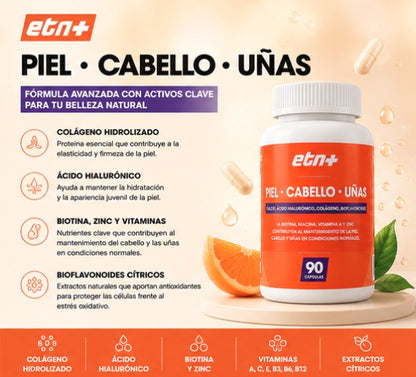 Piel, Cabello y Uñas COMPLEX | Freno Anticaída y Regeneración Total (90 Cápsulas)